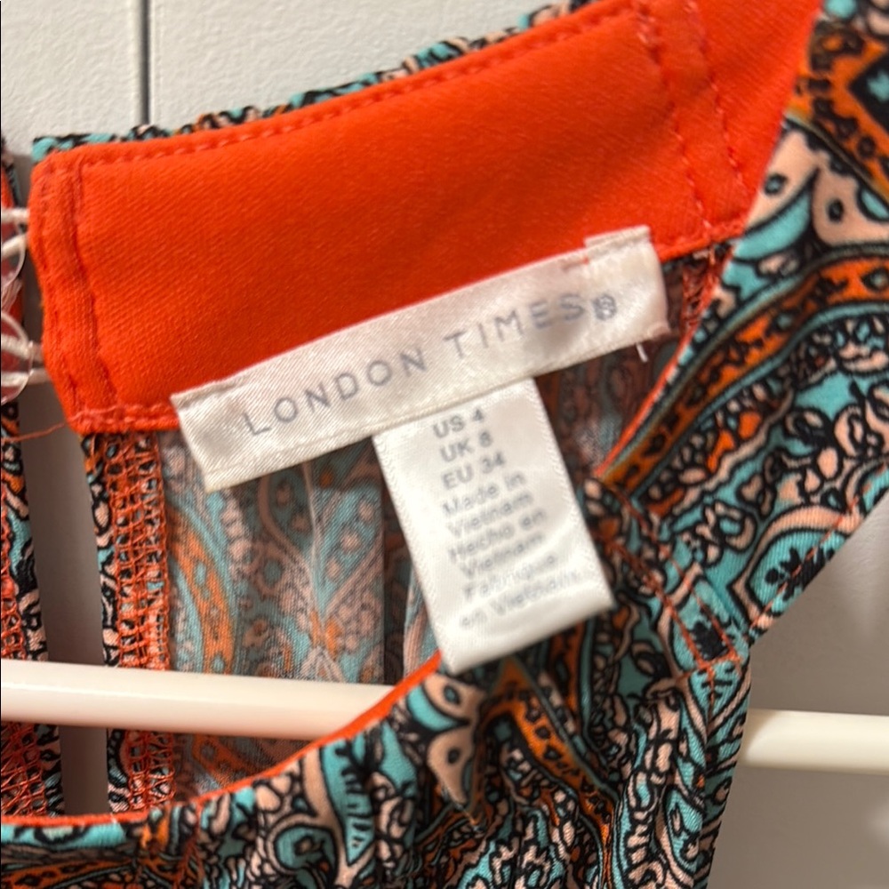 London Times women's Paisley Print Dress size 4 - Picture 2 of 5